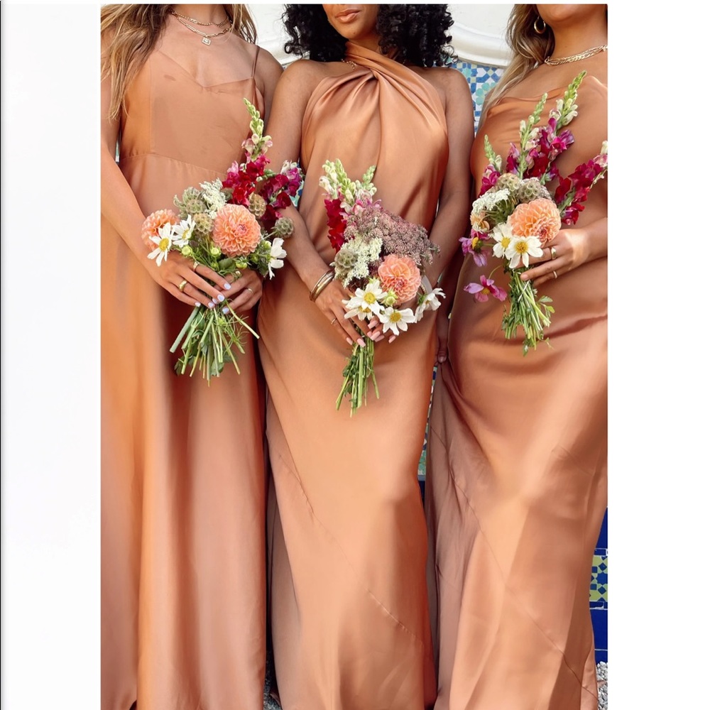 Show Me Your Mumu Jasmine Halter Maxi Copper Satin